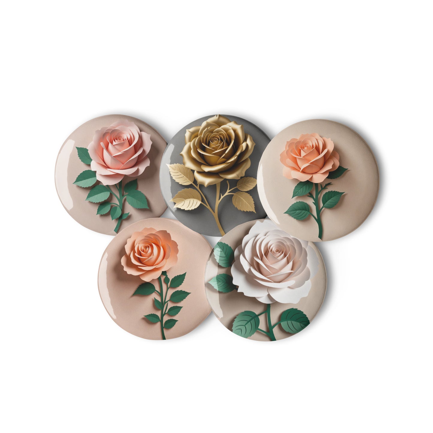 Set of pin buttons