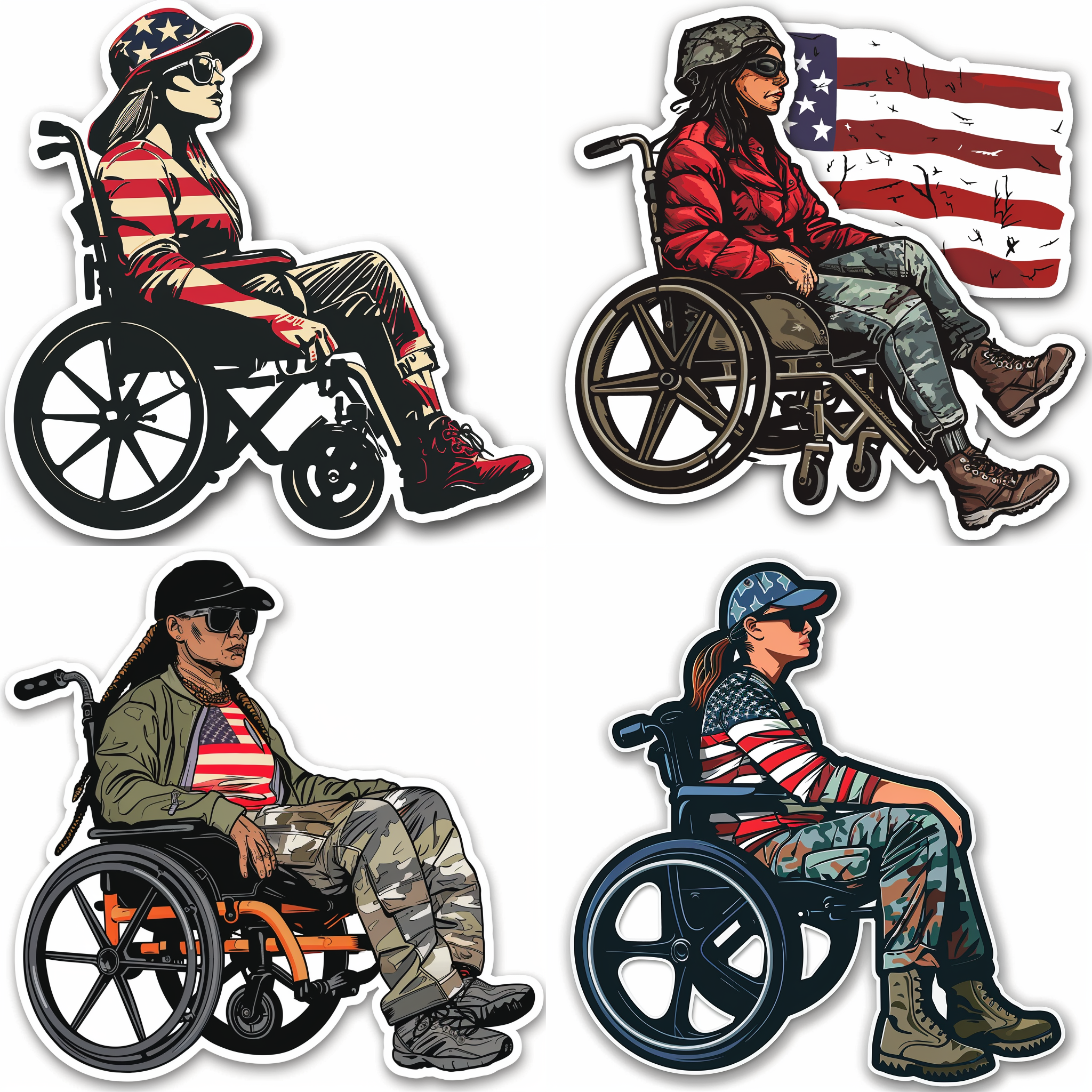Proud Disabled Veterans Stickers